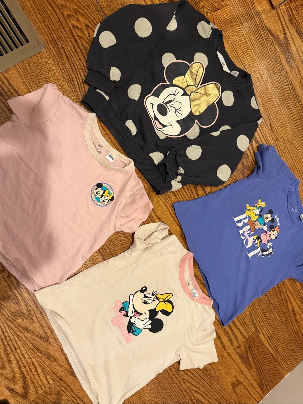 H&M Disney Minnie Mouse Kids Tops - Pink, Black, Blue, Cream